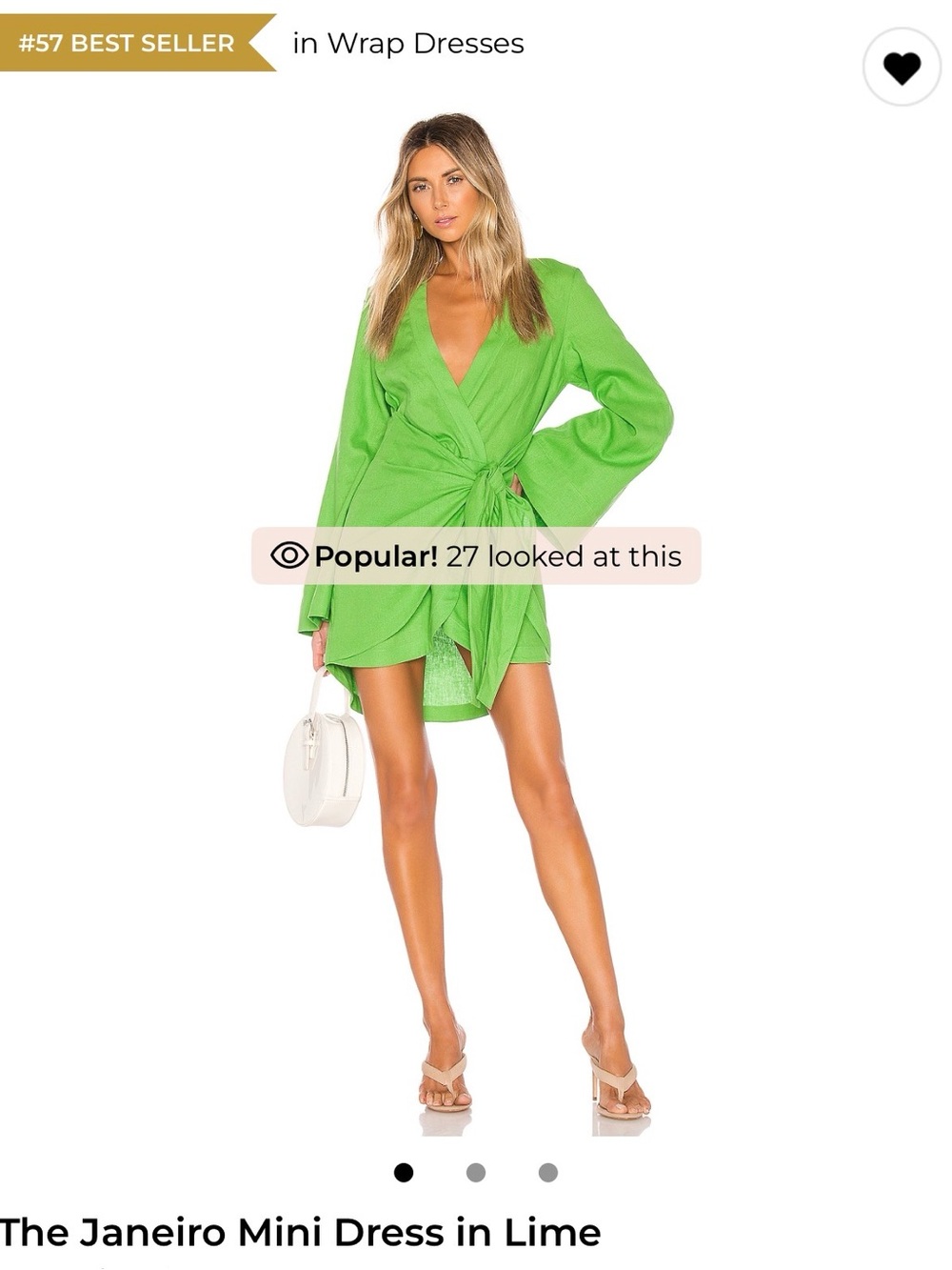 L'Academie Janiero Green Wrap Tie-Front Dress